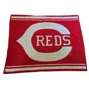 Vintage Biederlack Cincinnati Reds Throw Blanket 57" x 45" MLB Wall Hanging